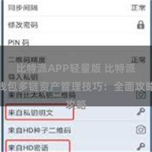 比特派APP轻量版 比特派钱包多链资产管理技巧：全面攻略