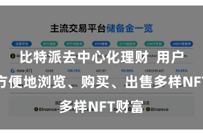 比特派去中心化理财  用户不错方便地浏览、购买、出售多样NFT财富