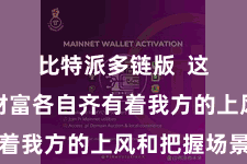 比特派多链版  这些数字财富各自齐有着我方的上风和把握场景