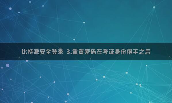比特派安全登录  3.重置密码在考证身份得手之后